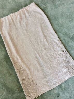 H&M Cream Lace-Trim Maxi Skirt